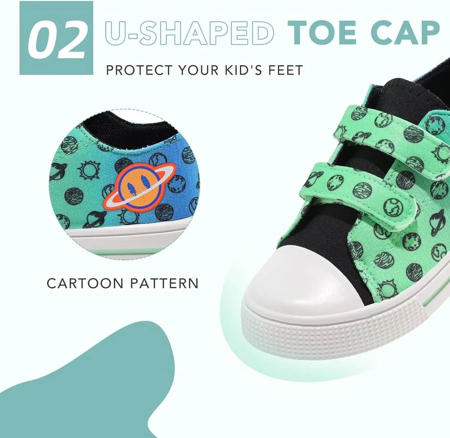 Boys Girls Sneakers Toddler Canvas Shoes Kids Walking Shoes with Hook and Loops
