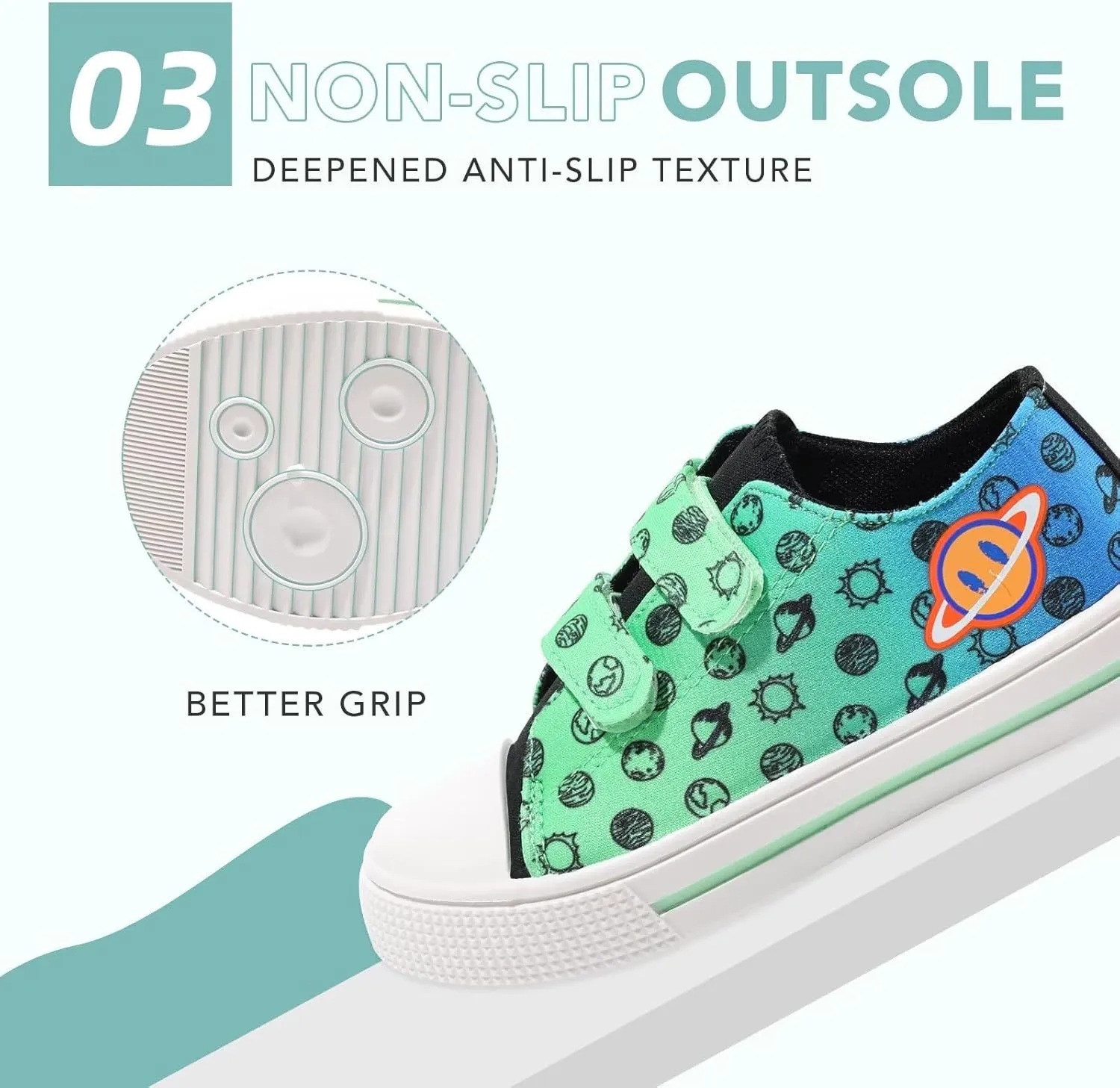 Boys Girls Sneakers Toddler Canvas Shoes Kids Walking Shoes with Hook and Loops
