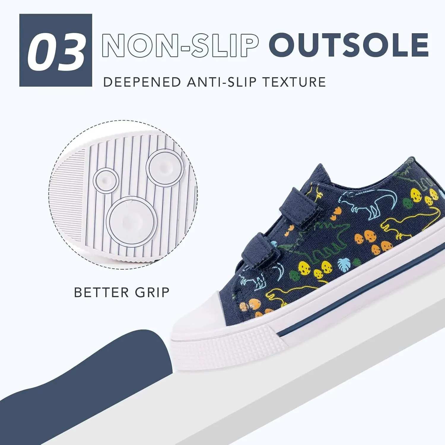 Boys Girls Sneakers Toddler Canvas Shoes Kids Walking Shoes with Hook and Loops
