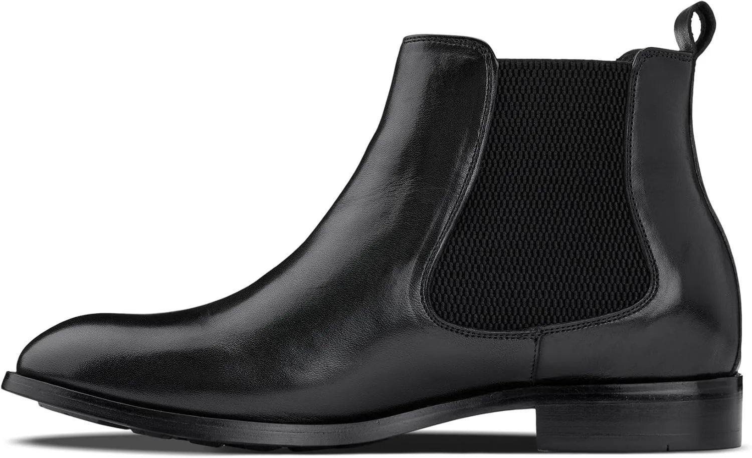 CALTO Men's Invisible Height Increasing Elevator Shoes - Premium Leather Slip-on Chelsea Boots - 2.8 Inches Taller