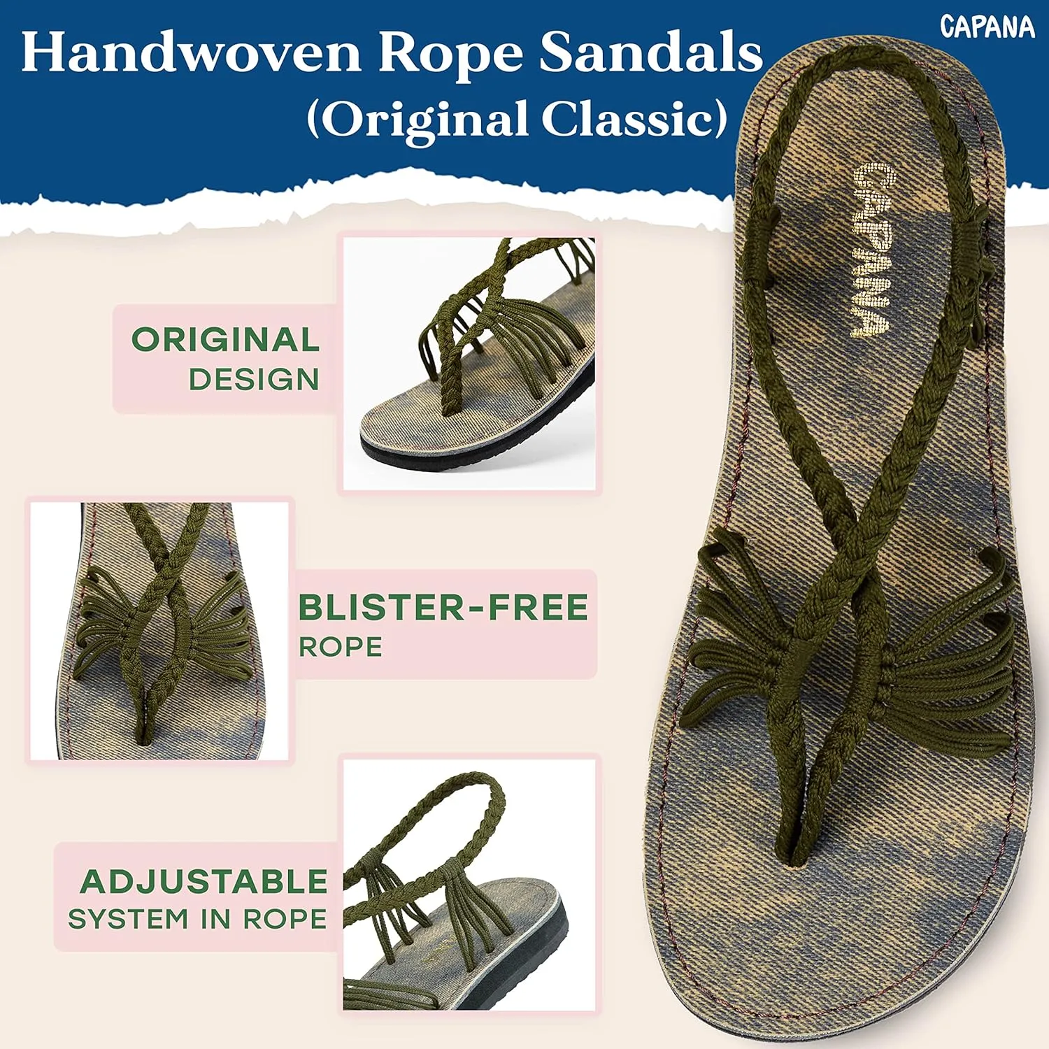 Capana Women's Flat Cork Sandals - Strappy Braided Bohemian Beach Sandals, Spring Casual Shoes, Comfy Boho Flats for Teen Girls – Cocoon