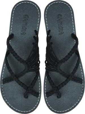 Capana Woven Women's Flat Sandals - Strappy Braided Beach Sandals for Dressy Summer, Rope Bohemian Spring Casual Womens Shoes, Comfy Boho Flats for Teen Girls Oceanbliss