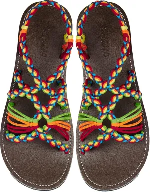 Capana Woven Women's Flat Sandals - Strappy Braided, Beach Sandals for Women Dressy Summer, Rope Bohemian Sandals, Spring Casual Womens Shoes, Comfy Boho Flats for Teen Girls – Relax (2nd Version)