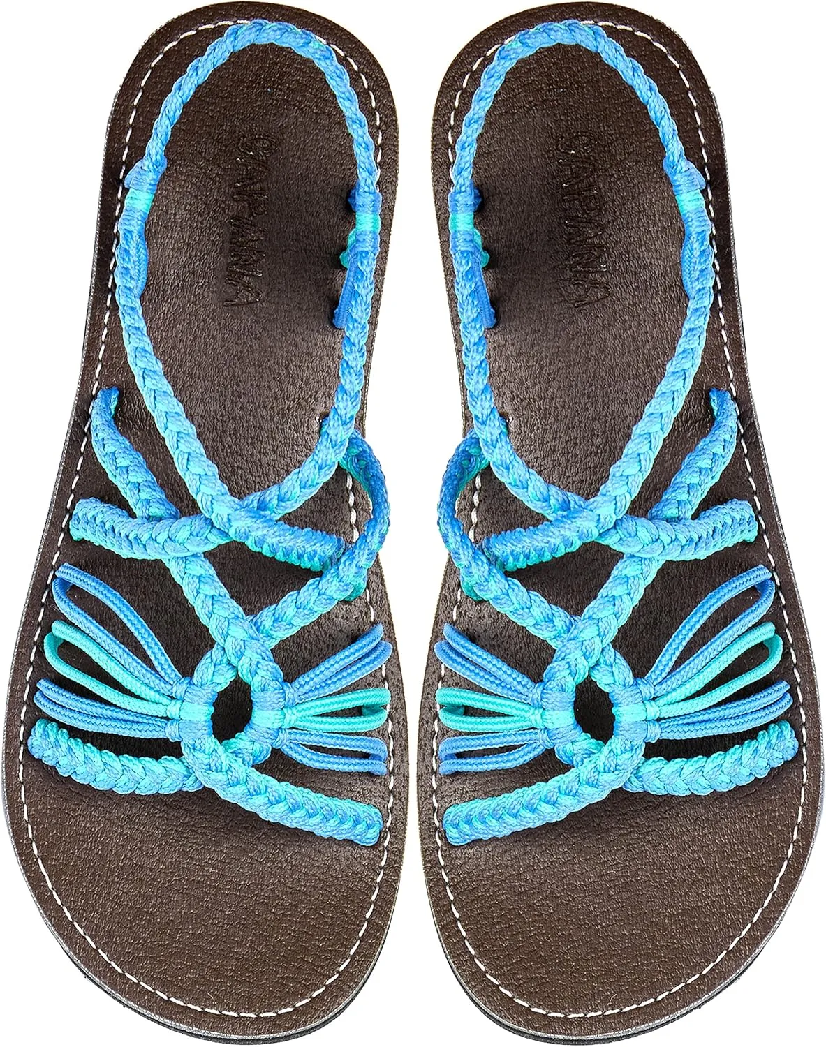 Capana Woven Women's Flat Sandals - Strappy Braided, Beach Sandals for Women Dressy Summer, Rope Bohemian Sandals, Spring Casual Womens Shoes, Comfy Boho Flats for Teen Girls – Relax (2nd Version)