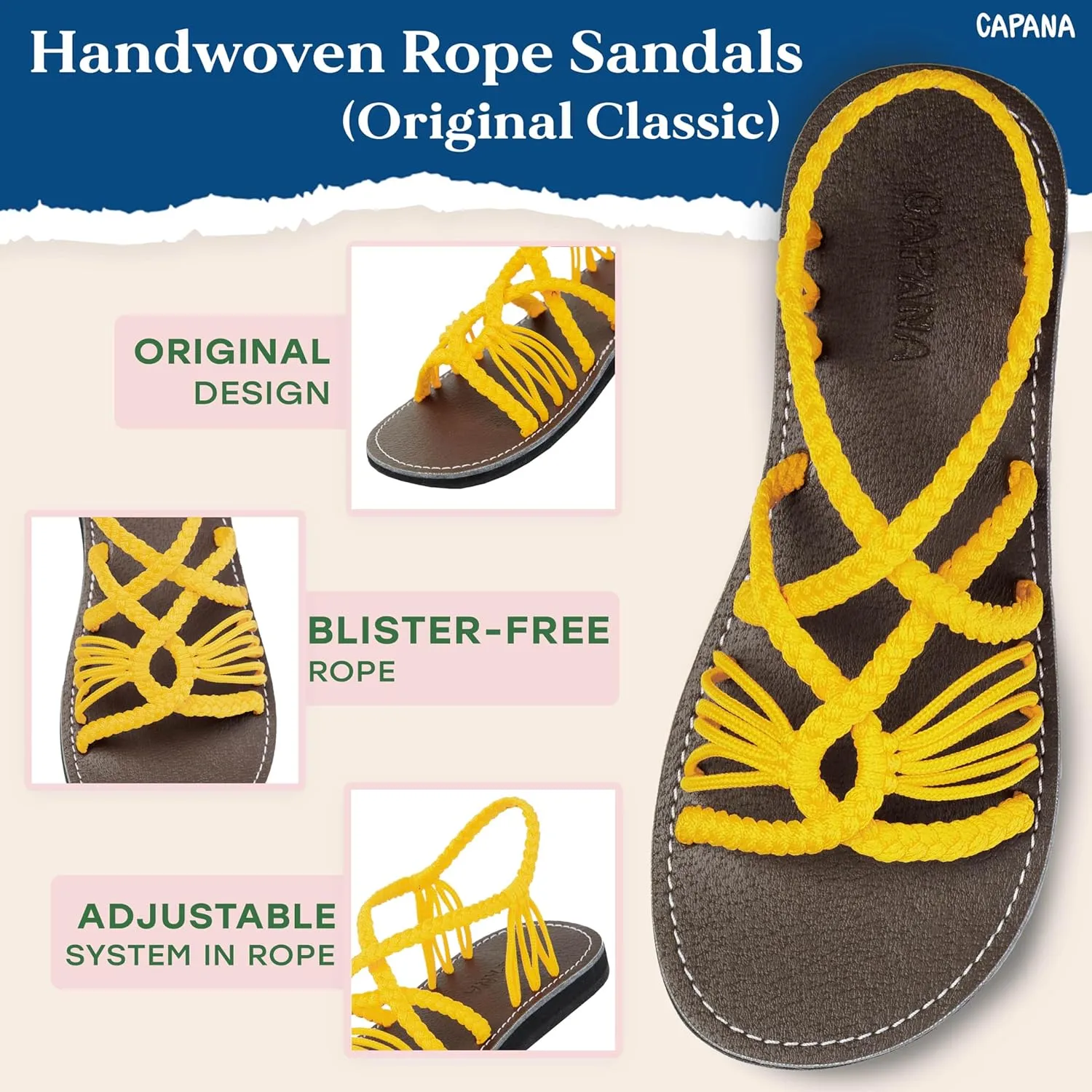 Capana Woven Women's Flat Sandals - Strappy Braided, Beach Sandals for Women Dressy Summer, Rope Bohemian Sandals, Spring Casual Womens Shoes, Comfy Boho Flats for Teen Girls – Relax (2nd Version)