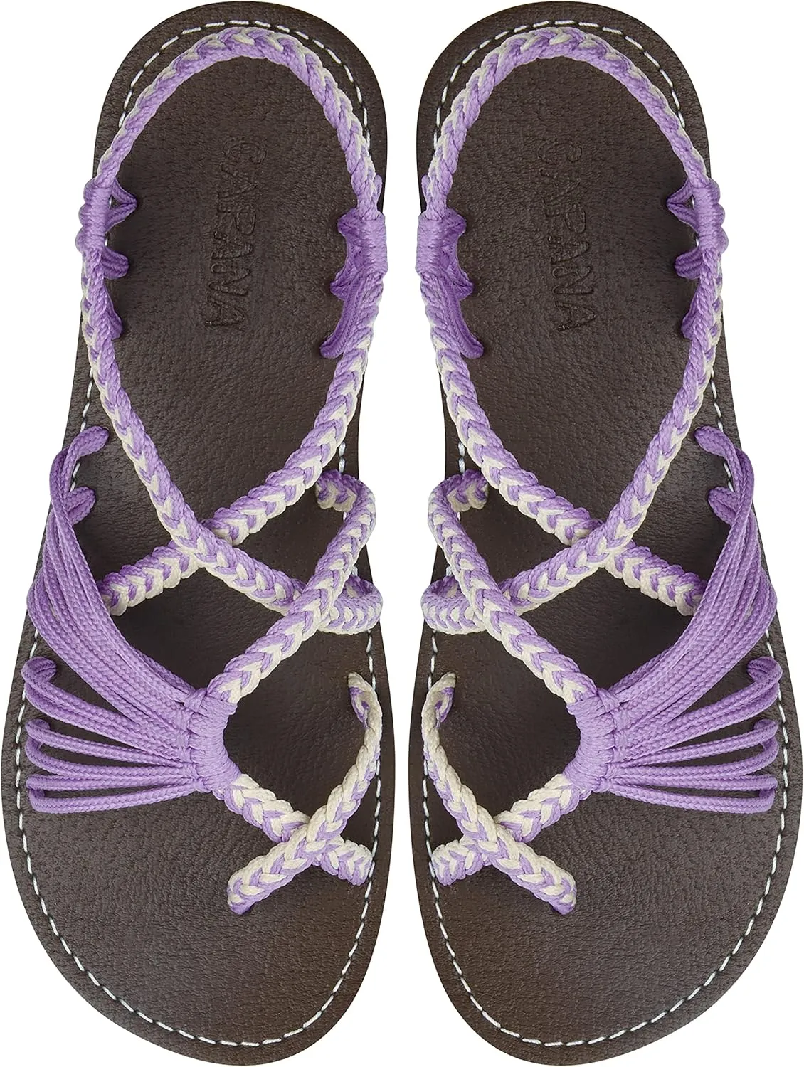 Capana Woven Women's Flat Sandals - Strappy Braided Sandals, Beach Sandals for Women Dressy Summer, Rope Bohemian Sandals, Spring Casual Womens Shoes, Comfy Boho Flats for Teen Girls – Banyan