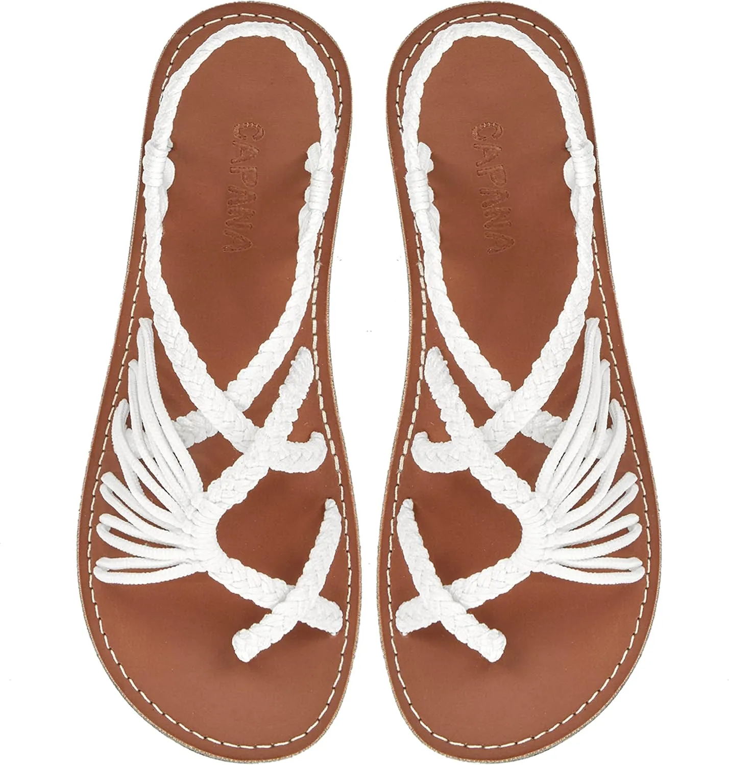Capana Woven Women's Flat Sandals - Strappy Braided Sandals, Beach Sandals for Women Dressy Summer, Rope Bohemian Sandals, Spring Casual Womens Shoes, Comfy Boho Flats for Teen Girls – Banyan