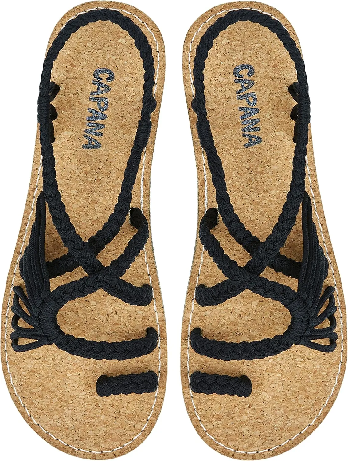 Capana Woven Women's Flat Sandals - Strappy Braided Sandals, Beach Sandals for Women Dressy Summer, Rope Bohemian Sandals, Spring Casual Womens Shoes, Comfy Boho Flats for Teen Girls – Commune