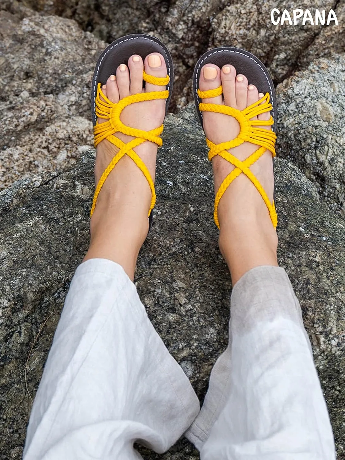 Capana Woven Women's Flat Sandals - Strappy Braided Sandals, Beach Sandals for Women Dressy Summer, Rope Bohemian Sandals, Spring Casual Womens Shoes, Comfy Boho Flats for Teen Girls – Commune