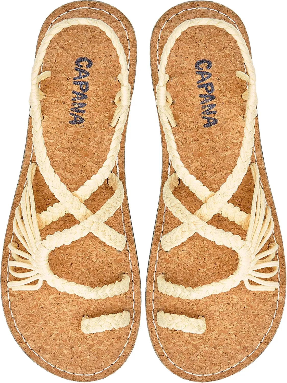 Capana Woven Women's Flat Sandals - Strappy Braided Sandals, Beach Sandals for Women Dressy Summer, Rope Bohemian Sandals, Spring Casual Womens Shoes, Comfy Boho Flats for Teen Girls – Commune