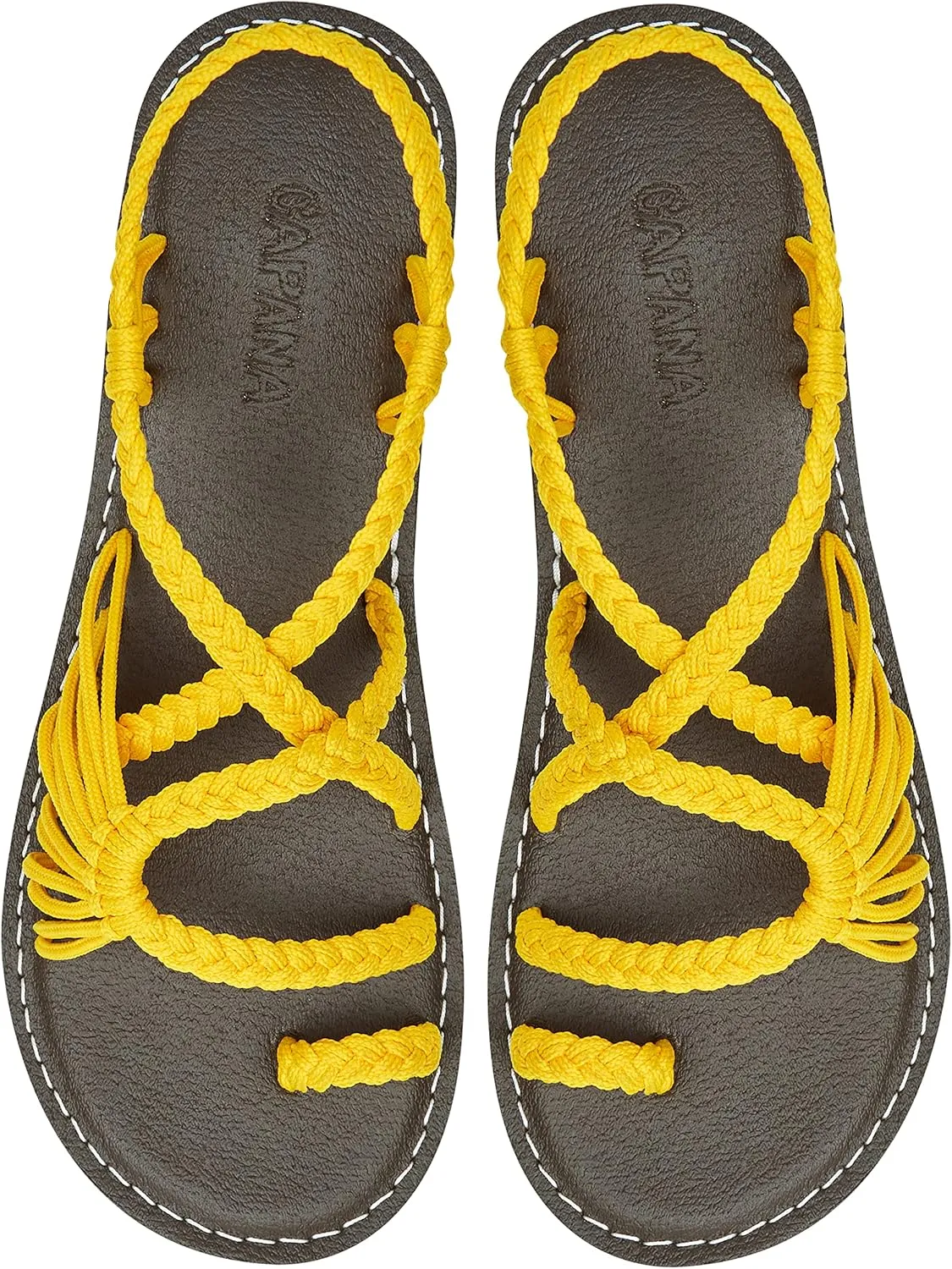Capana Woven Women's Flat Sandals - Strappy Braided Sandals, Beach Sandals for Women Dressy Summer, Rope Bohemian Sandals, Spring Casual Womens Shoes, Comfy Boho Flats for Teen Girls – Commune