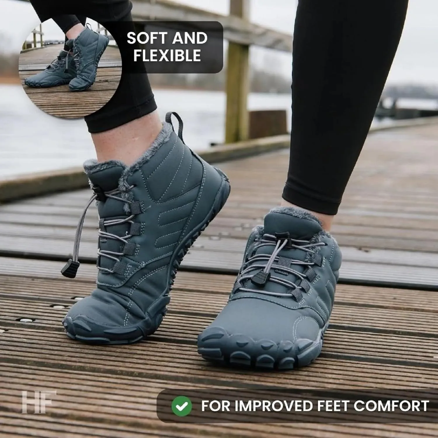 Caspar Pro HF - Non-slip and Comfortable Winter Barefoot Shoes Provide Warmth and Support, Walking Boots For Women Men Unisex