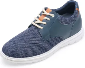 CHAMARIPA Men Elevator Sneakers Sports Shoes Mesh Lace up Shoes Light Weight Height Increasing Shoes Hidden Heel Trainers