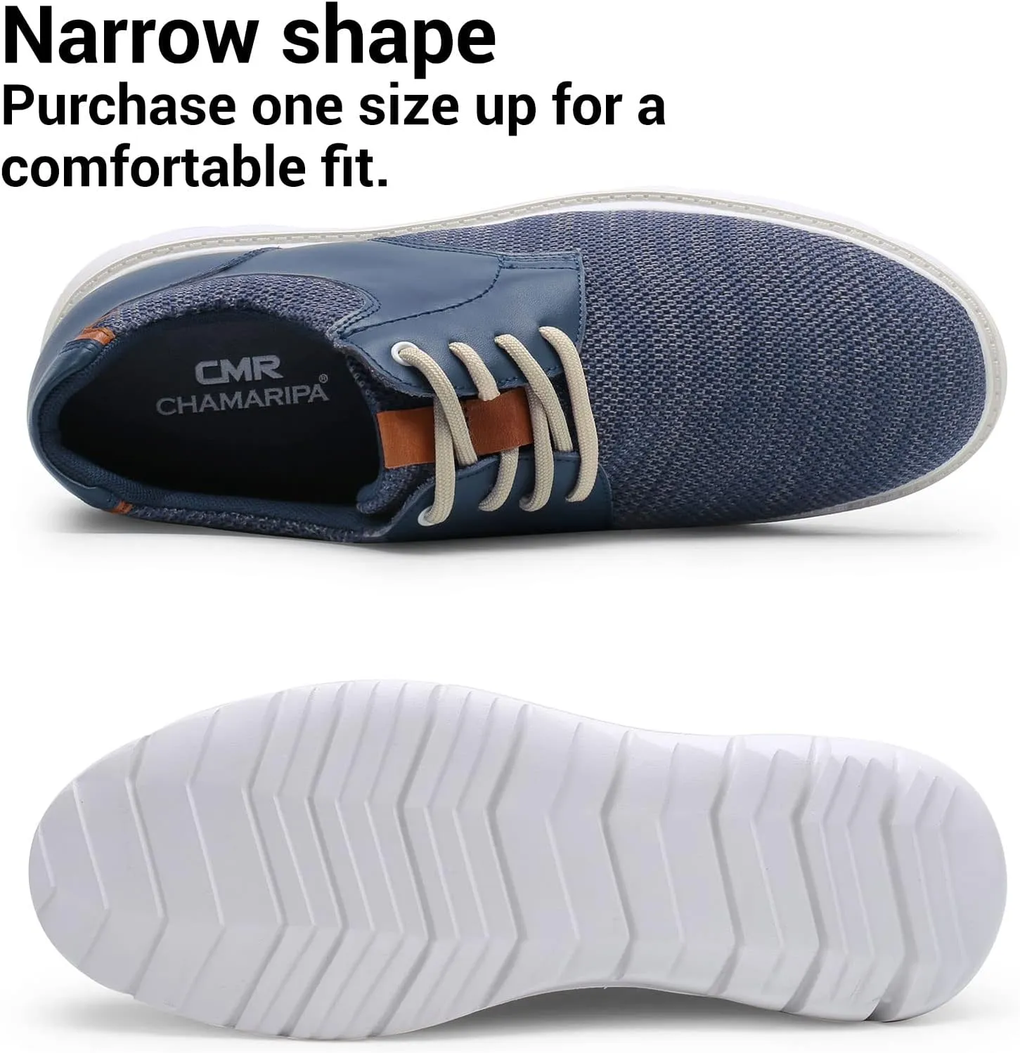 CHAMARIPA Men Elevator Sneakers Sports Shoes Mesh Lace up Shoes Light Weight Height Increasing Shoes Hidden Heel Trainers