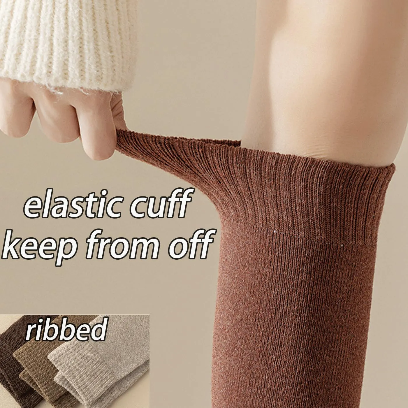 CHUNFO Thigh KneeHigh Thermal Women Warm Long Winter Sock Boot MidCalf Stocking