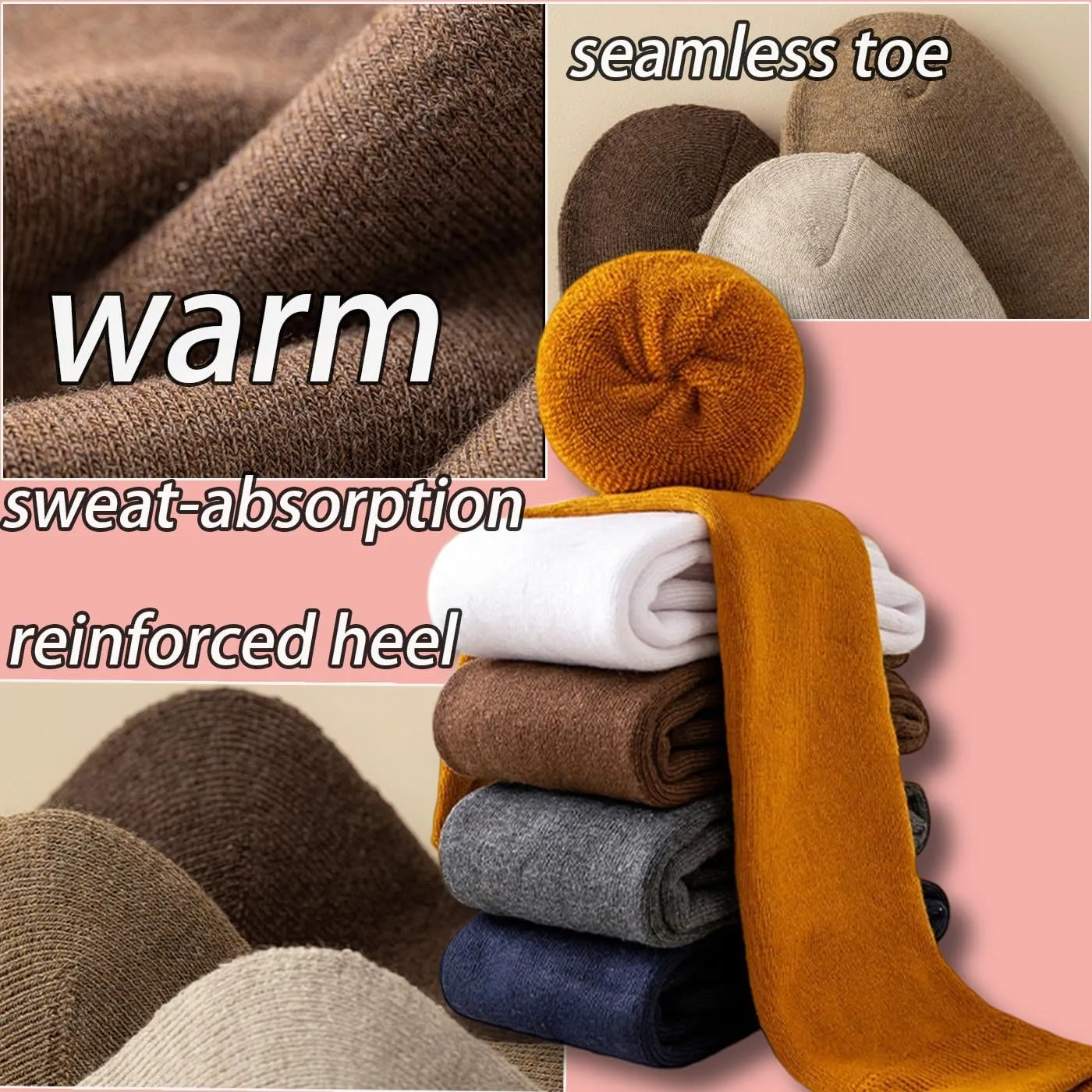 CHUNFO Thigh KneeHigh Thermal Women Warm Long Winter Sock Boot MidCalf Stocking