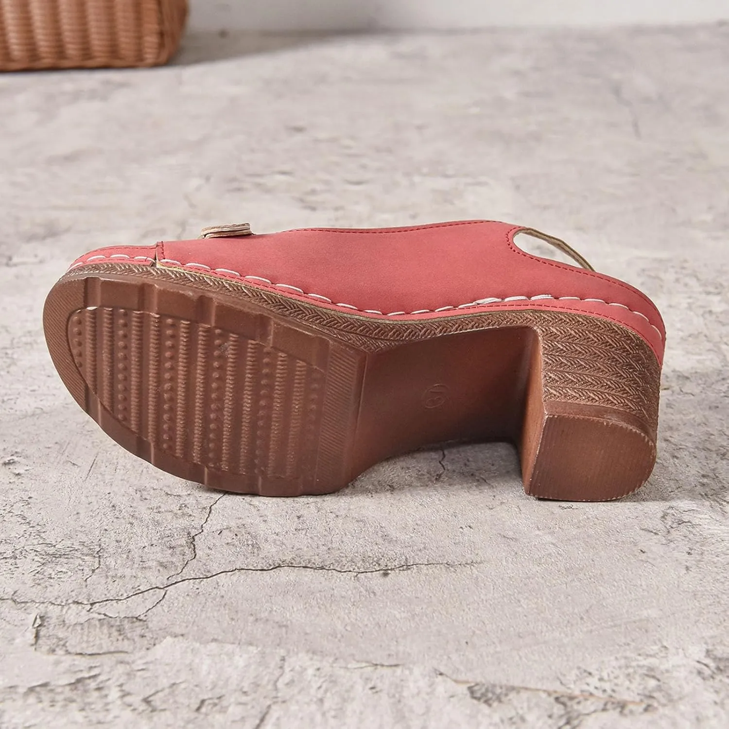Chunky Heel Fish Mouth Women's Shoes Fashionable Casual Wear Retro Metal Beach Sandals Platform Slides for Women Sandals