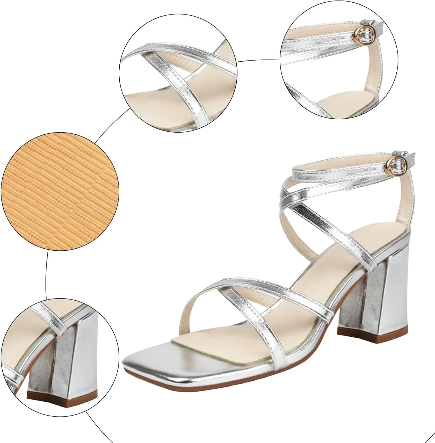 Chunky Heel Sandals for Women Platform Wedges Open Toe Wedges Heels Dressy Summer Comfortable Platform Sandals Ankle Strap Low Heels Work Sandal for Women Office Dress Shoes