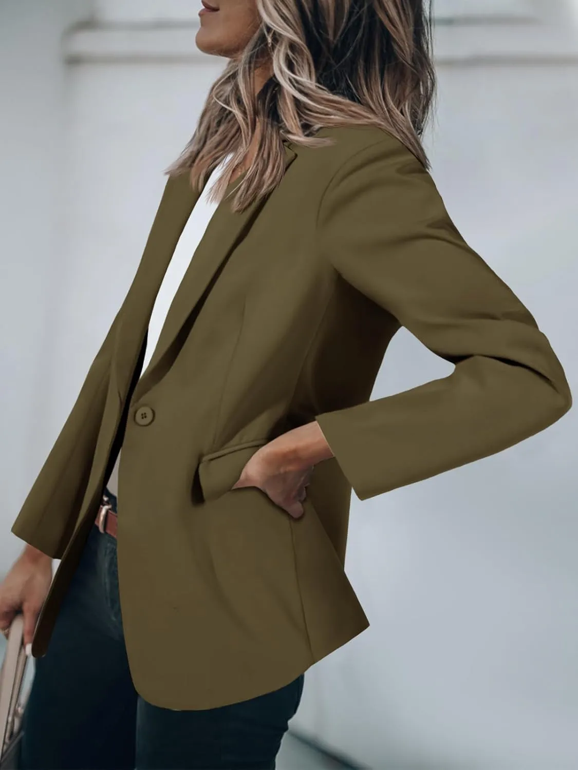 Cicy Bell Womens Casual Blazers Open Front Long Sleeve Work Office Suit Jackets Blazer