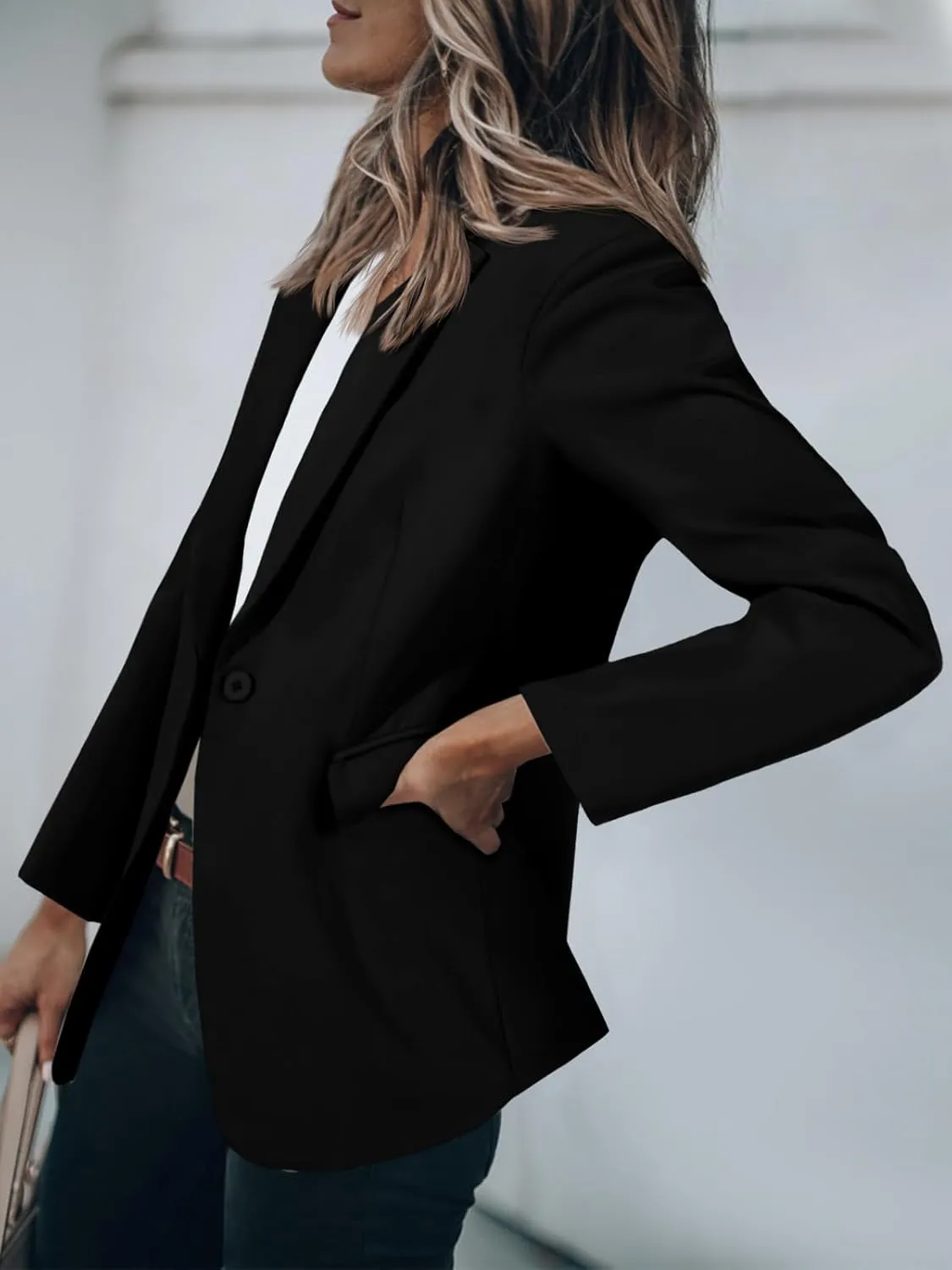 Cicy Bell Womens Casual Blazers Open Front Long Sleeve Work Office Suit Jackets Blazer