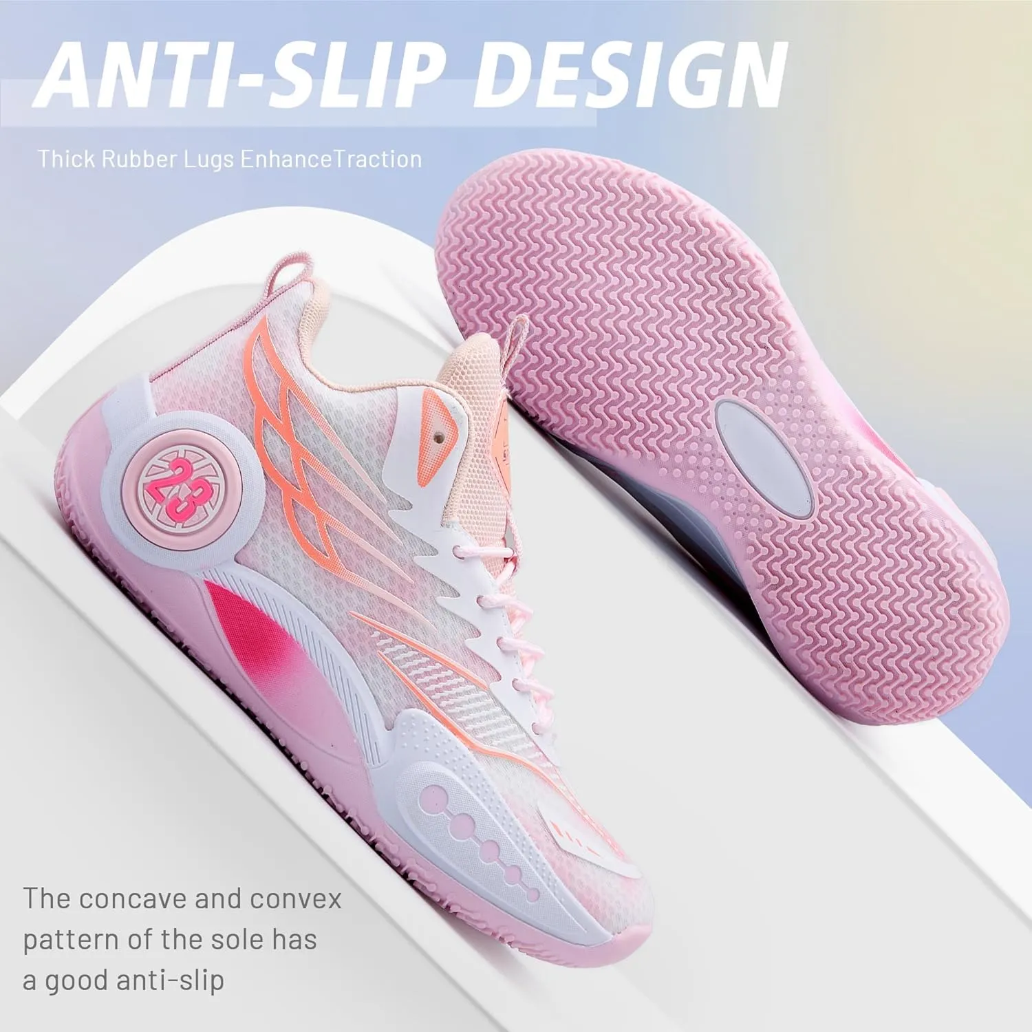 CJSPORX Women Men Basketball Shoes Non Slip Breathable Outdoor Fashion Unisex Sneakers