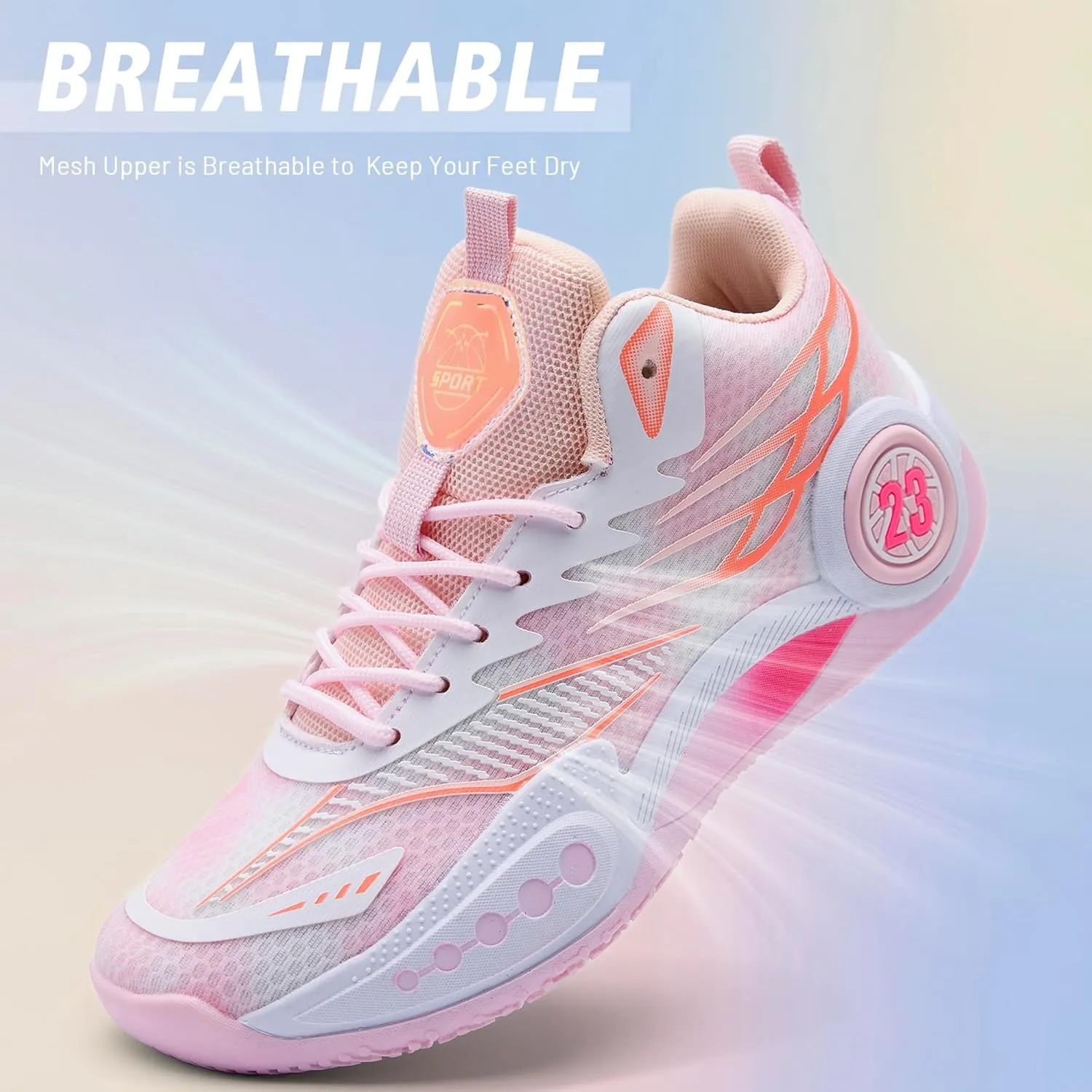 CJSPORX Women Men Basketball Shoes Non Slip Breathable Outdoor Fashion Unisex Sneakers