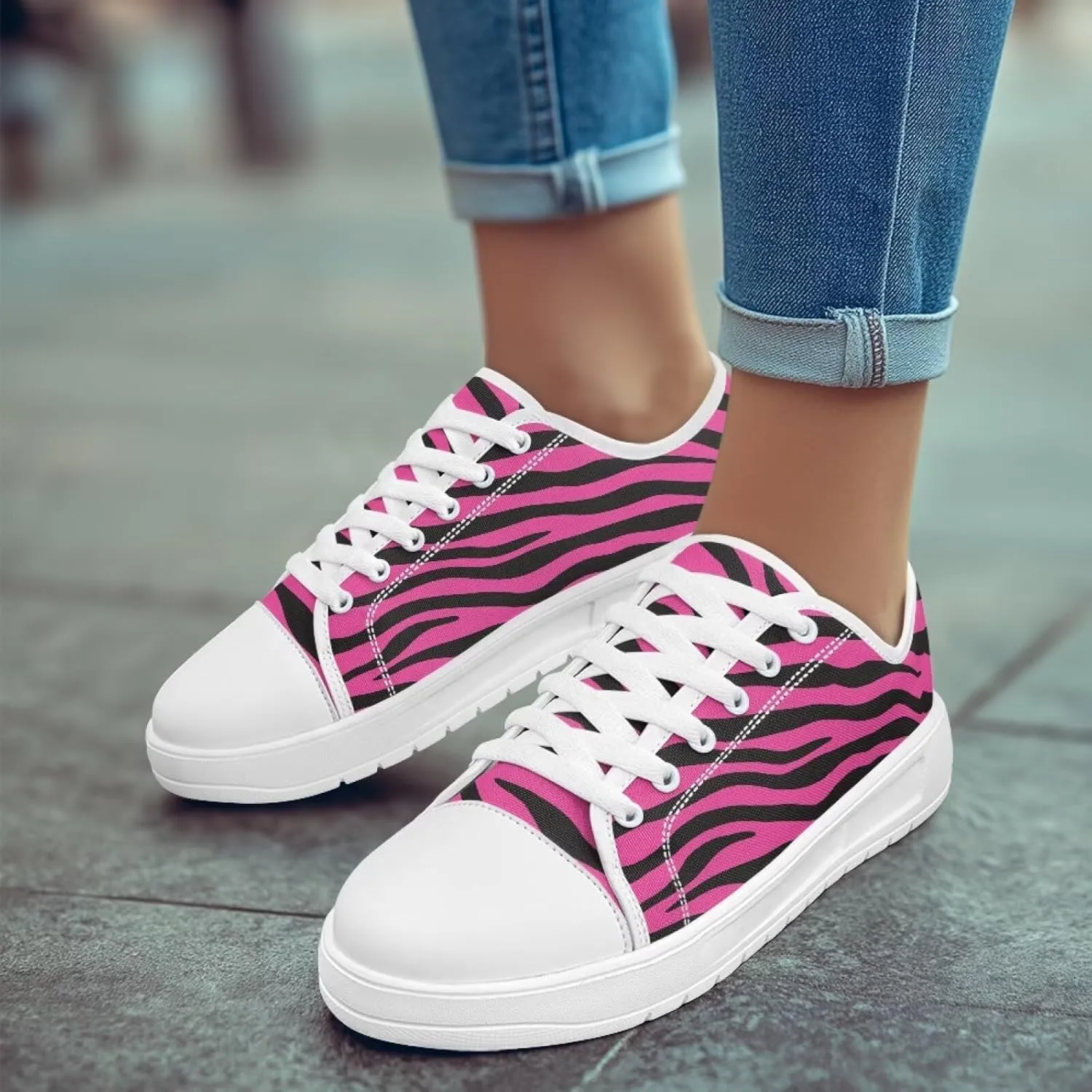 Classic Fashion Sneakers Canvas Shoes for Women Lace Up Low Top Canvas Casual Sneakers Lightweight Breathable Wide Toe Shoes
