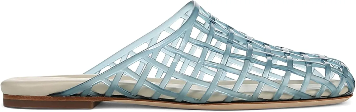 Clear Jelly Shoes for Women Slip on Jelly Mesh Slides Sandals Comfortable Closed Toe Jelly Flats Sandals Jelly Summer Beach Sandals.