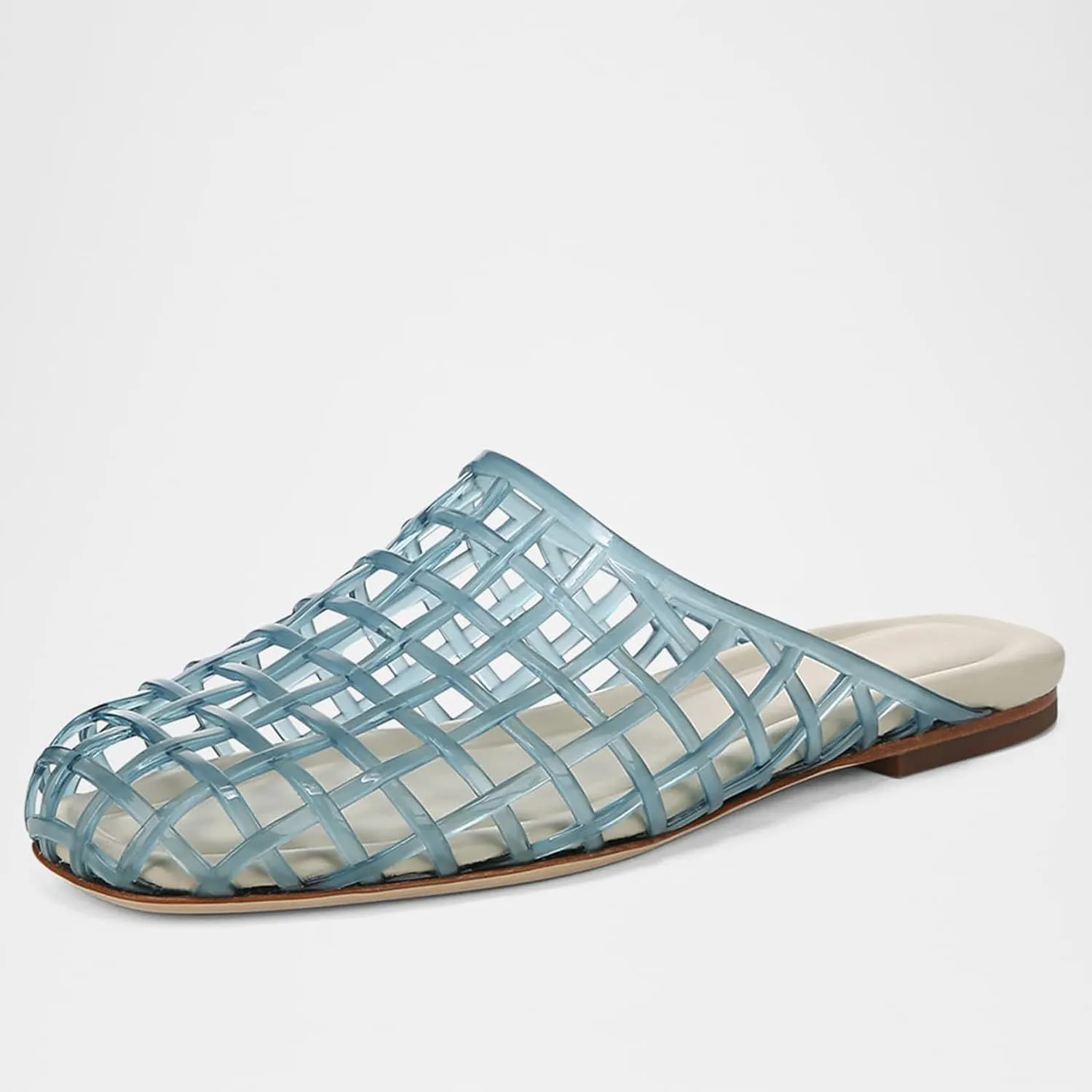 Clear Jelly Shoes for Women Slip on Jelly Mesh Slides Sandals Comfortable Closed Toe Jelly Flats Sandals Jelly Summer Beach Sandals.