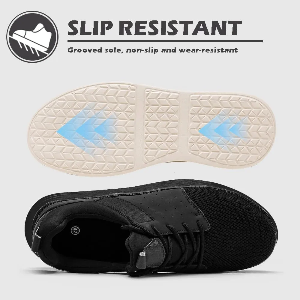 CLOAKA Men's Shoes Steel Toe Shoes for Men Mesh Slip On Work Casual Safety Walking Puncture Proof Sneakers