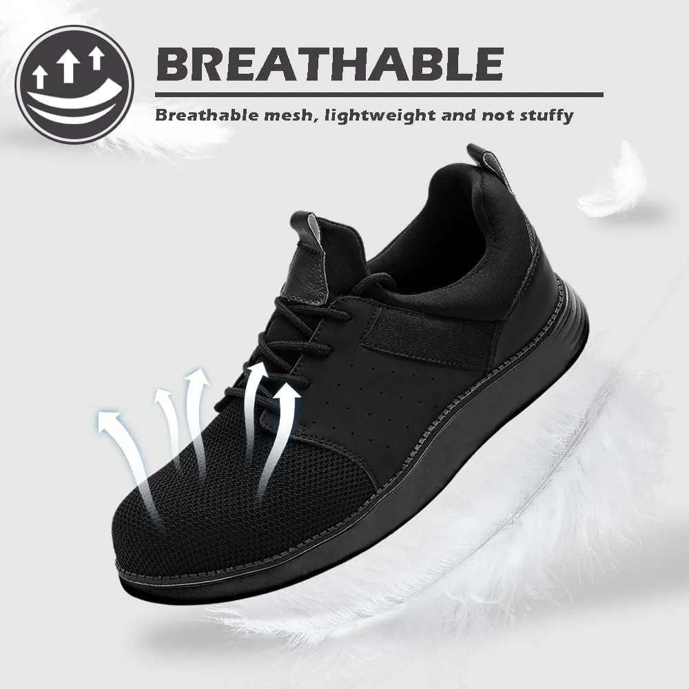 CLOAKA Men's Shoes Steel Toe Shoes for Men Mesh Slip On Work Casual Safety Walking Puncture Proof Sneakers
