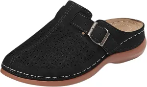 Clogs for Women Mules Slip on Summer Breathable Hollow Out Closed Toe Sandals Casual Lightweight Backless Slide Loafers Comfortable Simple Summer Vacation Flat Shoes
