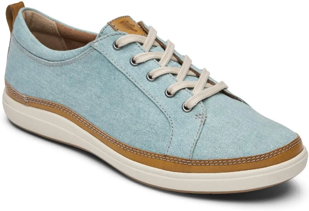 Cobb Hill Bailee Sneaker Mineral Blue Canvas Eco Water Resistant 6 B (M)