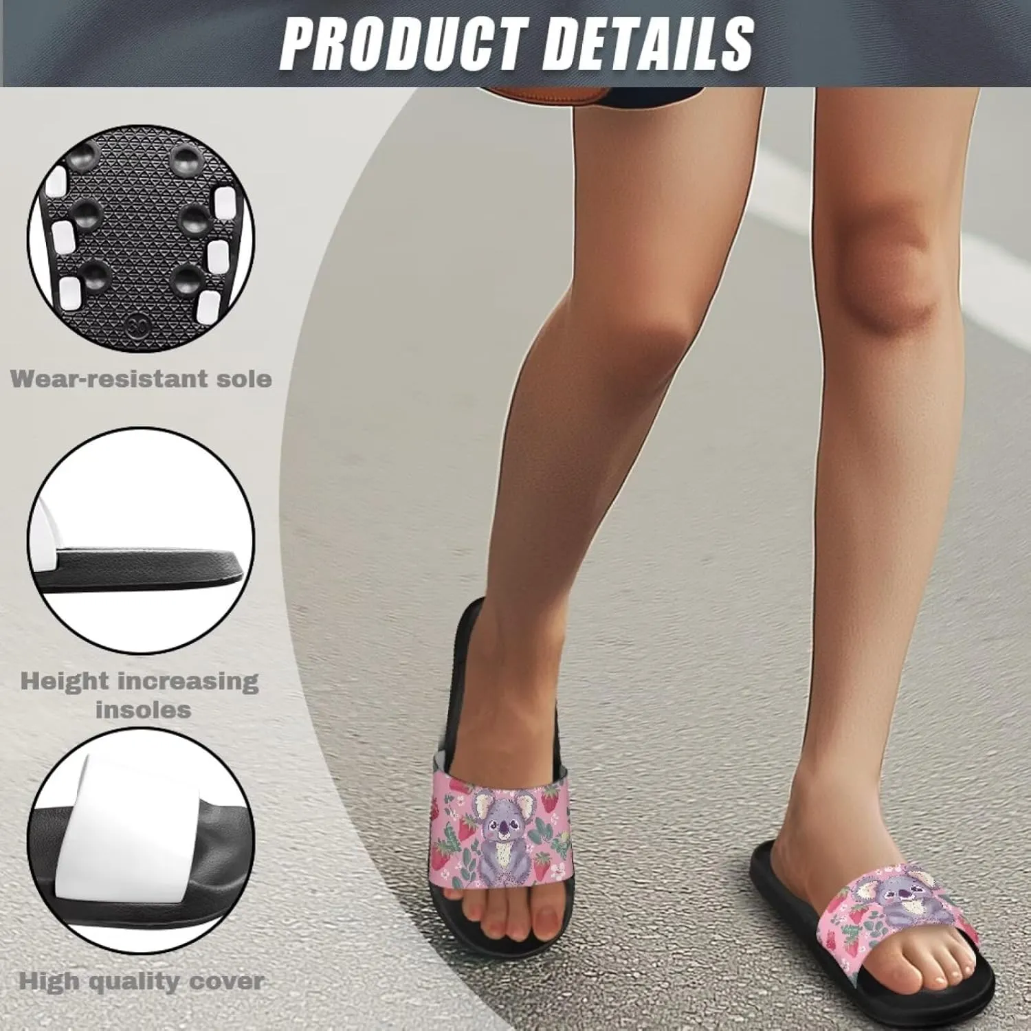 Coloranimal Slippers for Women Summer Beach Sandals House Slippers Shower Shoes Slide Sandals Women Non Slip Beach Shoes