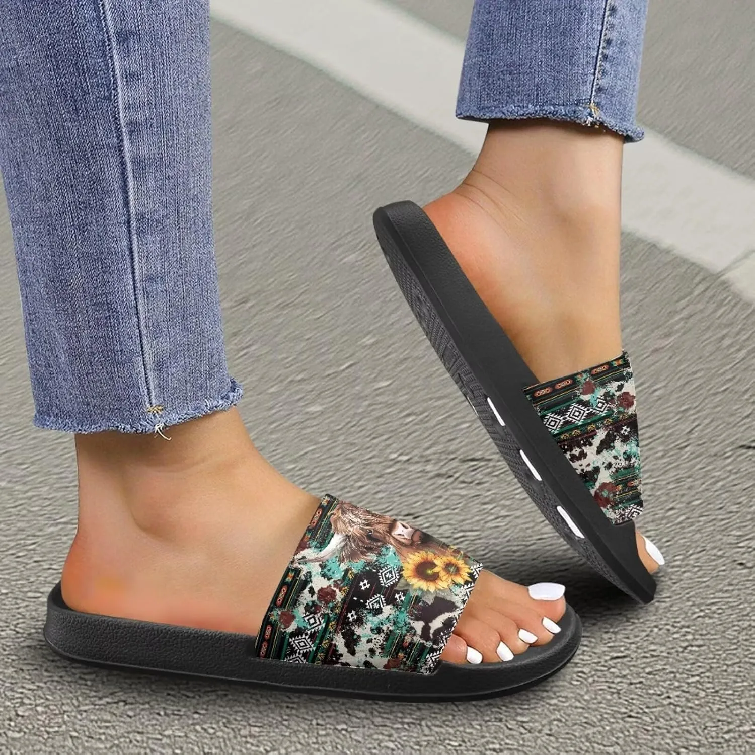 Coloranimal Slippers for Women Summer Beach Sandals House Slippers Shower Shoes Slide Sandals Women Non Slip Beach Shoes