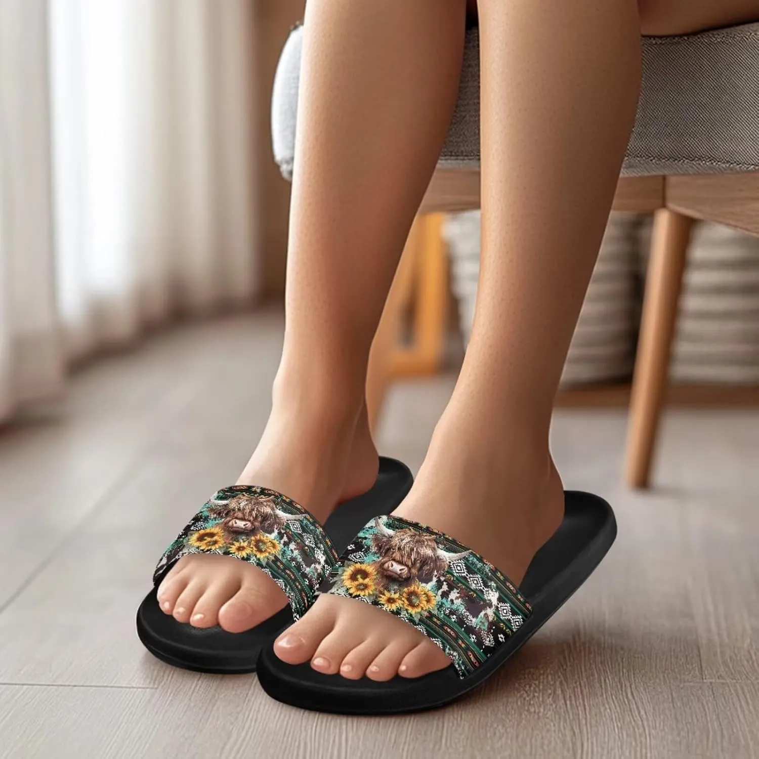 Coloranimal Slippers for Women Summer Beach Sandals House Slippers Shower Shoes Slide Sandals Women Non Slip Beach Shoes