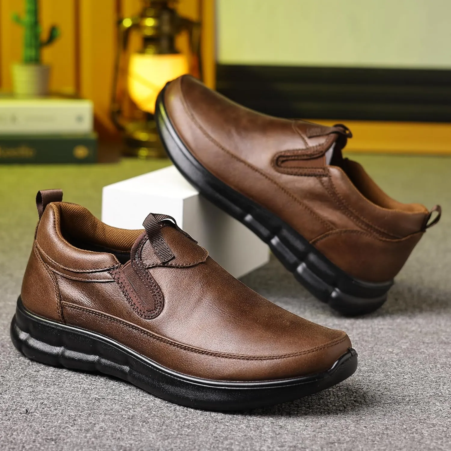 Coramtty Mens Loafers Slip on Casual Shoes Comfort Lightweight Walking Driving Business Daily Flats Outdoor