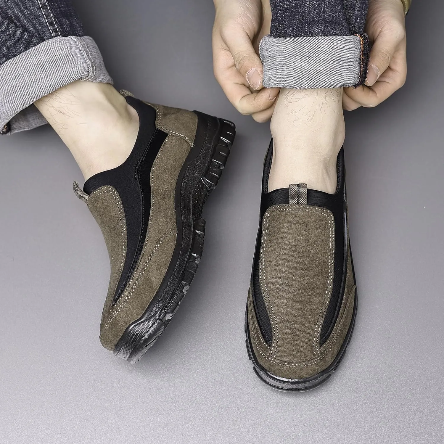 COSIDRAM Mens Casual Shoes Slip on Loafers Comfortable Non Slip Suede Driving Walking Shoes for Men
