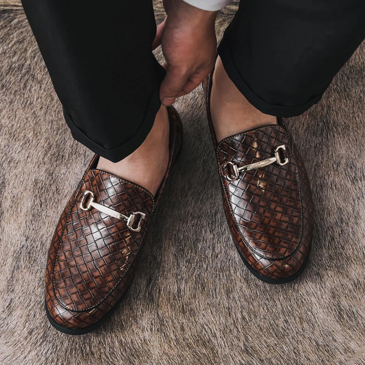 COSIDRAM Men's Dress Shoes Oxfords Slip on Classic Modern Formal Leather Shoes Casual Loafers