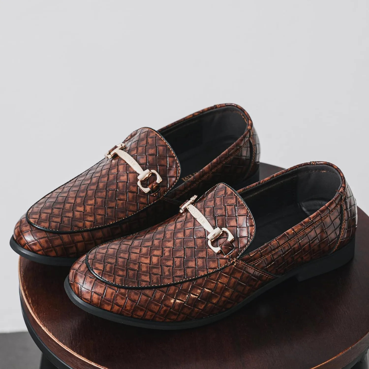 COSIDRAM Men's Dress Shoes Oxfords Slip on Classic Modern Formal Leather Shoes Casual Loafers