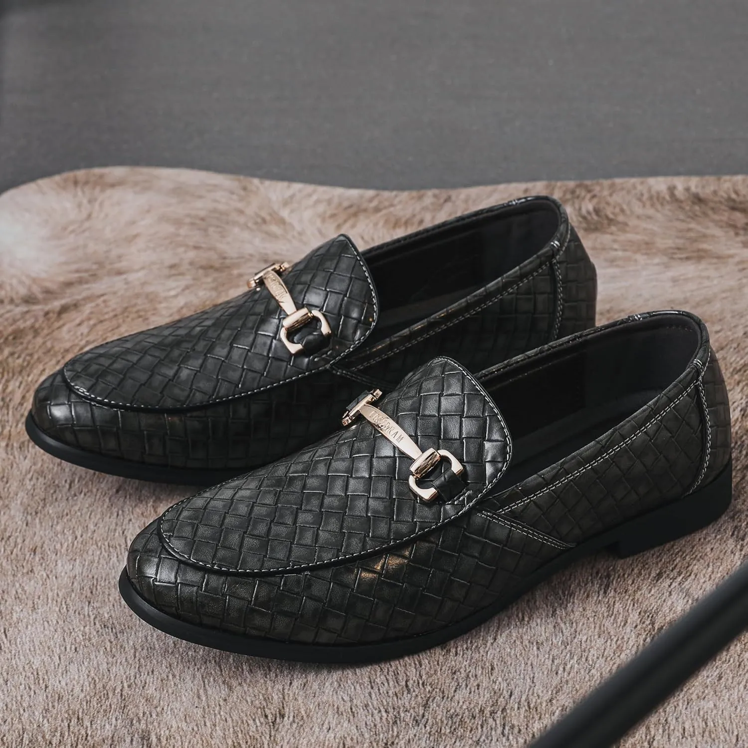 COSIDRAM Men's Dress Shoes Oxfords Slip on Classic Modern Formal Leather Shoes Casual Loafers
