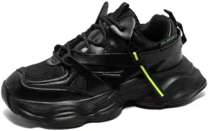 Couple Daddy Shoes Breathable Style of All Matching Thick Sole Single Shoes Trend Casual Shoes (Black, Big Kid, Women, 7, Numeric, US Footwear Size System, Medium)