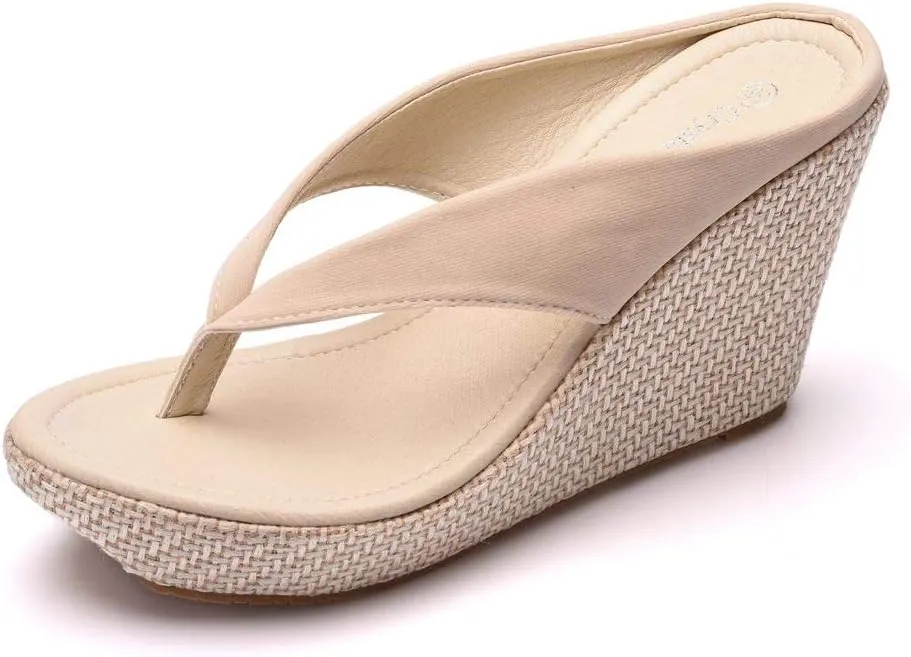 Crystal Queen Women Beach Sandals Platform Wedges Sandals High Heels Wedges Slippers Flip Flops White Flip Flops Plus Size