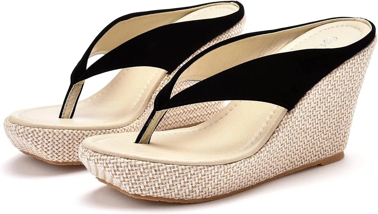 Crystal Queen Women Beach Sandals Platform Wedges Sandals High Heels Wedges Slippers Flip Flops White Flip Flops Plus Size