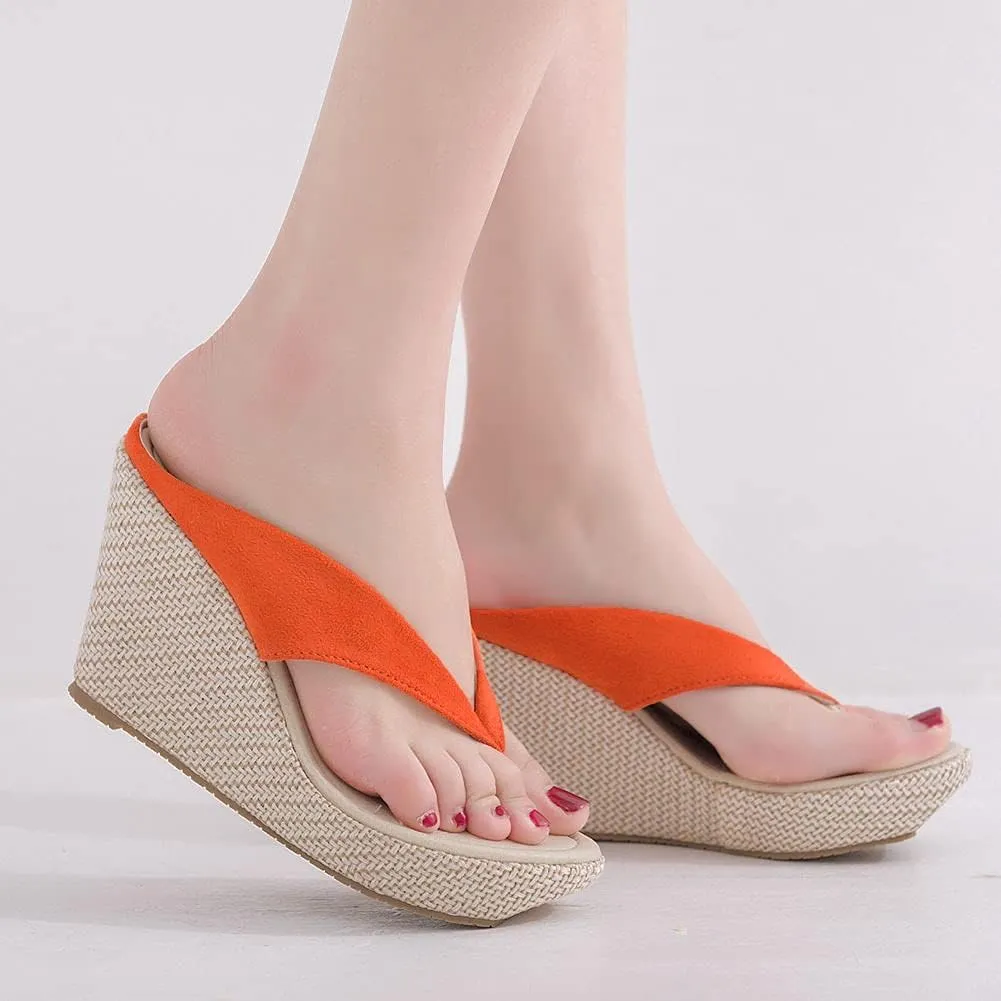Crystal Queen Women Beach Sandals Platform Wedges Sandals High Heels Wedges Slippers Flip Flops White Flip Flops Plus Size