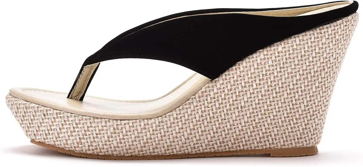 Crystal Queen Women Beach Sandals Platform Wedges Sandals High Heels Wedges Slippers Flip Flops White Flip Flops Plus Size