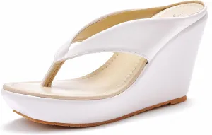 Crystal Queen Women Beach Sandals Platform Wedges Sandals High Heels Wedges Slippers Flip Flops White Flip Flops Plus Size