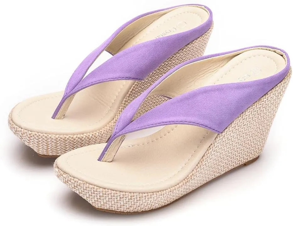 Crystal Queen Women Beach Sandals Platform Wedges Sandals High Heels Wedges Slippers Flip Flops White Flip Flops Plus Size