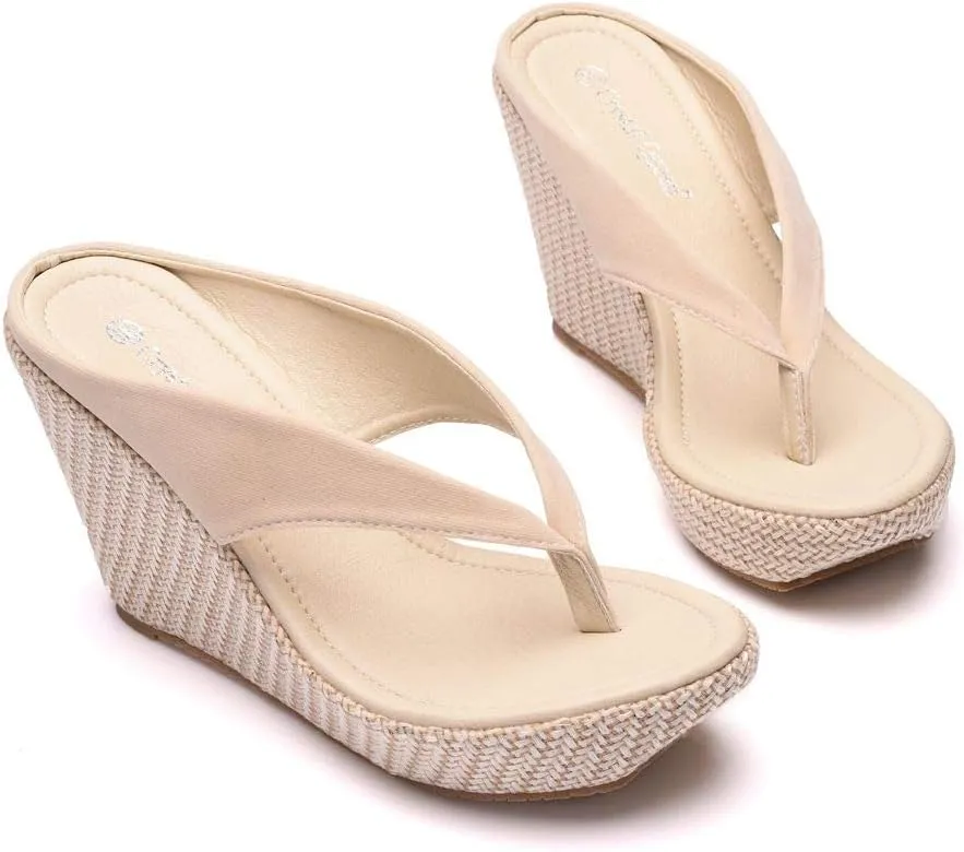 Crystal Queen Women Beach Sandals Platform Wedges Sandals High Heels Wedges Slippers Flip Flops White Flip Flops Plus Size