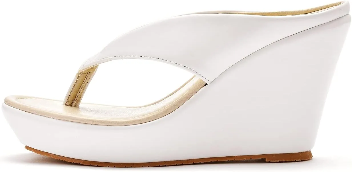Crystal Queen Women Beach Sandals Platform Wedges Sandals High Heels Wedges Slippers Flip Flops White Flip Flops Plus Size